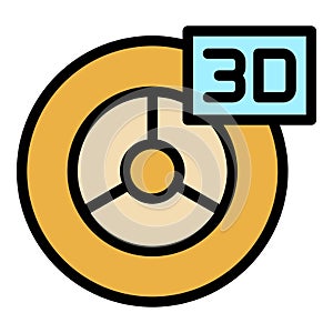 3d wheel printing icon vector flat