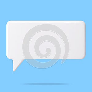 3D White Blank Speech Bubble Isolated