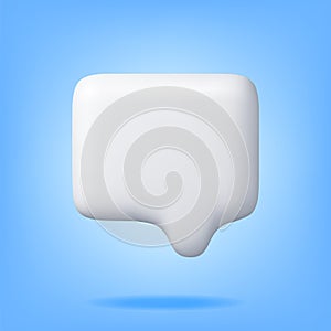 3D White Blank Speech Bubble Isolated