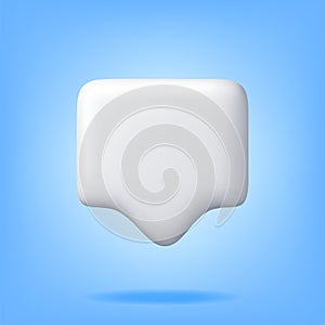 3D White Blank Speech Bubble Isolated