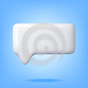 3D White Blank Speech Bubble Isolated