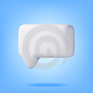 3D White Blank Speech Bubble Isolated