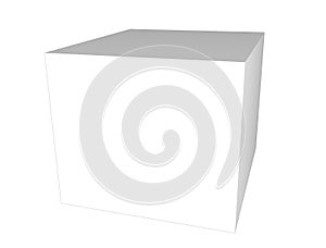 3D white Box Isolated on white background