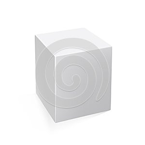 3d white cube isolated on white baground.