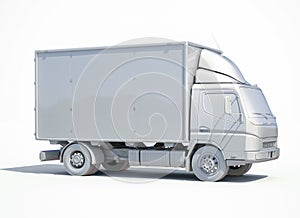 3d White Delivery Truck Icon