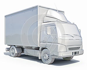 3d White Delivery Truck Icon