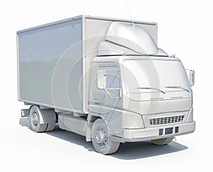 3d White Delivery Truck Icon