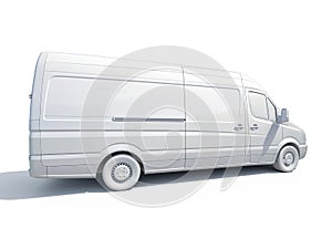 3d White Delivery Van Icon