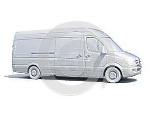 3d White Delivery Van Icon