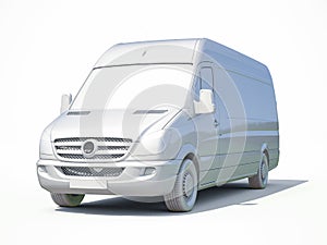 3d White Delivery Van Icon