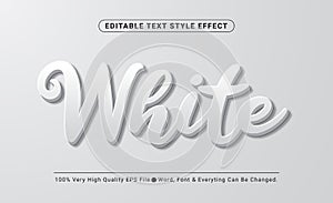 3d White Embossed Vector text style effect, Editable Text Effect