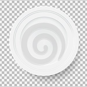 3d white food plate vector illustration