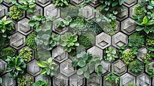 3d white green geometric floral tropical leaves wall texture background design concept