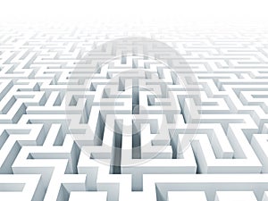 3d white labyrinth background
