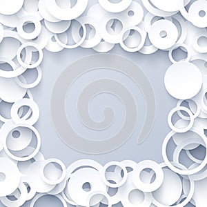 3d white paper geometric abstract background