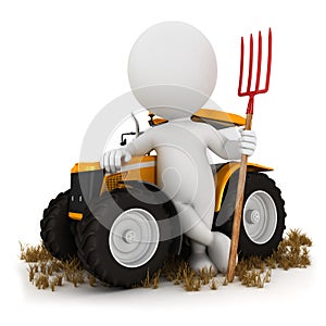 3d white people farmer