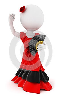 3d white people flamenco dancer