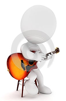 3d white people playing fingerstyle guitar photo