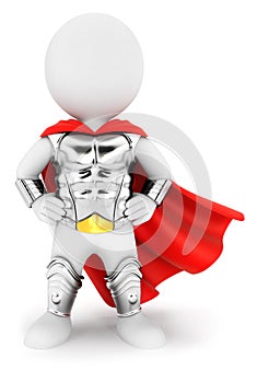 3d white people superhero with an armour