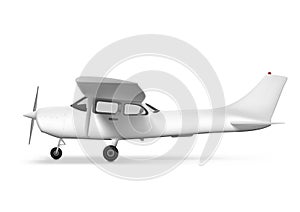 3D White Private Single Engine Taxiing Plane