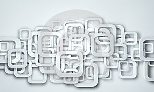 3D white rounded sqares