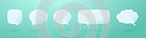 3d white speech bubble chat icon collection