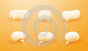 3d white speech bubble chat icon collection