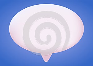 3d white speech bubble, social media chat message icon. Empty text bubble, comment, dialogue balloon vector