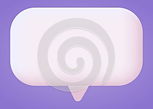 3d white speech bubble, social media chat message icon. Empty text bubble, comment, dialogue balloon vector