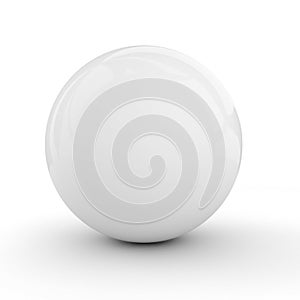 3d white sphere isolated on white background
