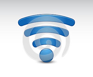 3D Wi Fi wireless network symbol