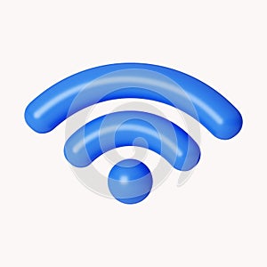 3d Wi Fi Wireless Network Symbol. icon isolated on white background. 3d rendering illustration. Clipping path.