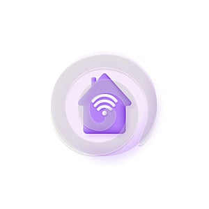 3D Wifi home isolated on white background. Technology and Internet concept. Can be used for many purposes