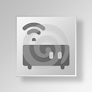 3D WiFi modem icon Business Concept