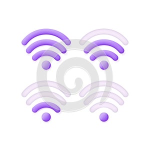 3D Wifi set isolated on white background. Internet concept. Can be used for many purposes