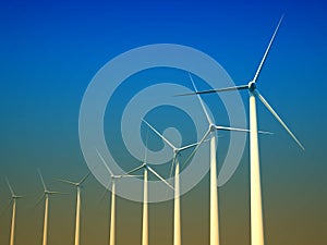 3d wind turbines producing energy in sea