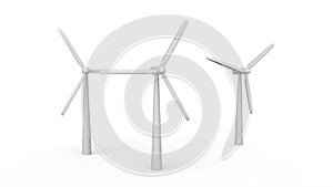 3d wind turbines rotating propellers loopable animation