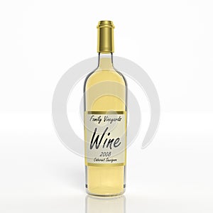 3D wine transparent glass bottle