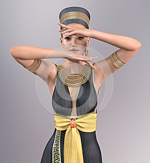 3D woman in Cleopatra costume