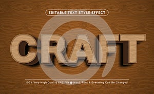 3d Wood Craft text Style Effect, Editable Text Effect