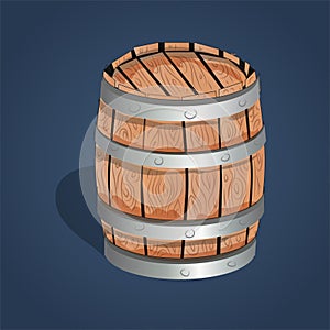 3D Wooden Barrel Cartoon Illustration