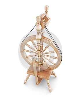 3d wooden spinning wheel.