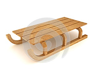 3d Wooden toboggan