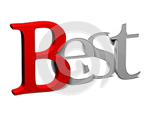 3D Word Best on white background