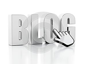 3D Word blog with mouse cursor