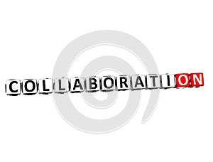 3D Word Collaboration on white background
