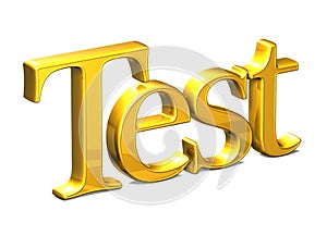 3D Word Test on white background