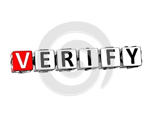 3D Word Verify on white background
