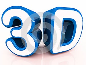3d words in blue