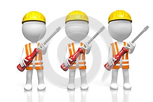 3D workers holding screwdrivers